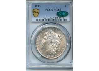 PMJ Coins & Collectibles, Inc. 1893  $1  PCGS  MS63  CAC Morgan Dollar